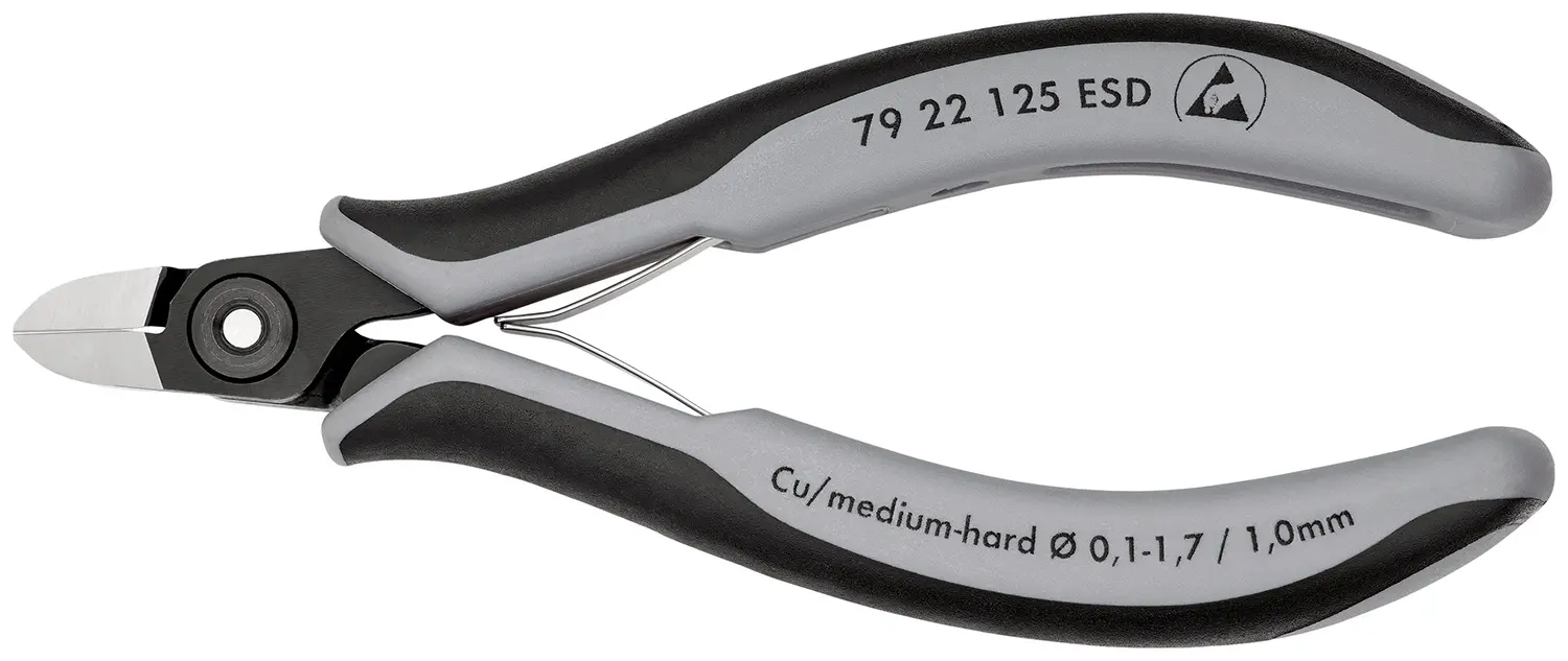 Produktfoto 1 von Knipex Knipex ESD-Sicherheit Ohne abgeflachte Kante Seitenschneider Schließer (NO) 125 mm / Backen 6.5mm,