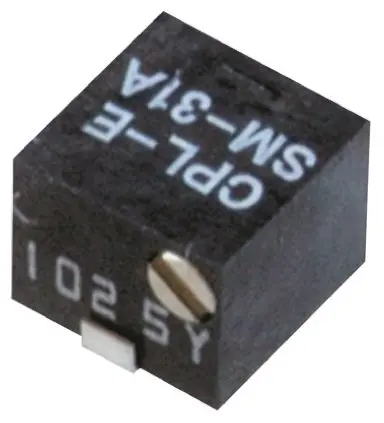 Produktfoto 1 von Nidec Components SM-31 5-Gang Oberfläche Trimm-Potentiometer, Seitliche Einstellung, 1 kΩ, 20 %, 0.125 W, J-Haken, L.