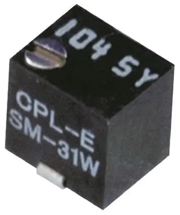 Produktfoto 1 von Nidec Components SM-31 5-Gang Oberfläche Trimm-Potentiometer, Einstellung von oben, 10 kΩ, 20 %, 0.125 W, J-Haken, L.