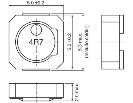 Produktfoto 1 von TDK VLCF Drosselspule mit Abschirmung, 10 μH 1.56 A mit Ferrit-Kern, 5020 Gehäuse ±20/±30 % Drahtgewickelt 5.3 mm