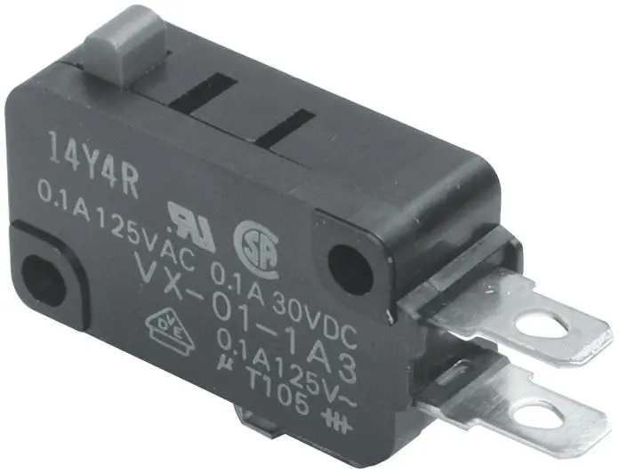 Omron Mikroschalter Stift Stößel-Betätiger Flachstecker, 100 mA @ 30 V dc, SPDT IP 40 0,49 N -25°C - +80°C
