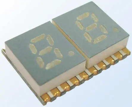 Produktfoto 1 von Kingbright LED-Anzeige 7 Segmente 2 Zeichen Anode, Rot 635nm 27mcd Zeichenbreite 4.2 mm Rechts Zeichenhöhe 7.6 mm