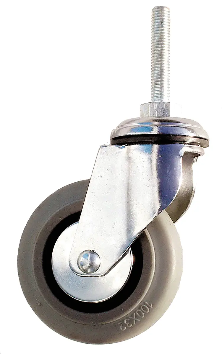 Produktfoto 1 von Guitel Hervieu Drehlager Lenkrolle, Rad ø 125mm, 90kg, Ges H. 158mm, Rad B. 32mm, Gewindebolzen, Gummi-Material