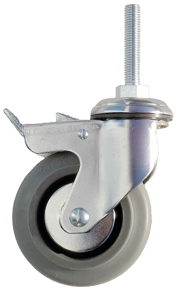 Produktfoto 1 von Guitel Hervieu Gebremst, schwenkbar Lenkrolle, Rad ø 125mm, 90kg, Ges H. 158mm, Rad B. 32mm, Gewindebolzen,