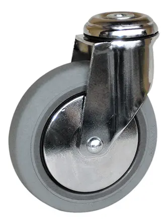Produktfoto 1 von Guitel Hervieu Drehlager Lenkrolle, Rad ø 100mm, 80kg, Ges H. 134mm, Rad B. 32mm, Einfachbolzen, Gummi-Material