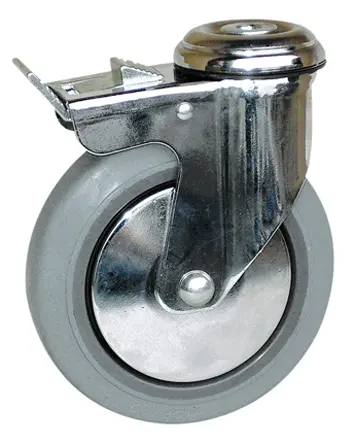 Produktfoto 1 von Guitel Hervieu Gebremst, schwenkbar Lenkrolle, Rad ø 100mm, 80kg, Ges H. 134mm, Rad B. 32mm, Einfachbolzen,