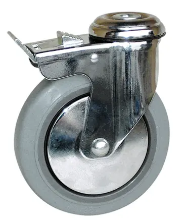 Produktfoto 1 von Guitel Hervieu Gebremst, schwenkbar Lenkrolle, Rad ø 125mm, 90kg, Ges H. 158mm, Rad B. 32mm, Einfachbolzen,