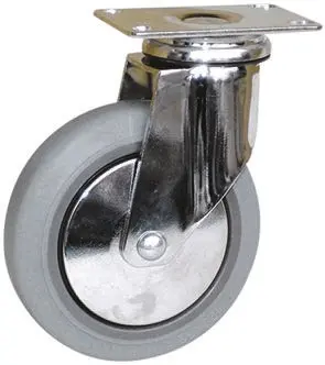 Produktfoto 1 von Guitel Hervieu Drehlager Lenkrolle, Rad ø 100mm, 80kg, Ges H. 137mm, Rad B. 32mm, 93 x 64mm, Platte, Gummi-Material