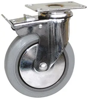 Produktfoto 1 von Guitel Hervieu Gebremst, schwenkbar Lenkrolle, Rad ø 100mm, 80kg, Ges H. 137mm, Rad B. 32mm, 93 x 64mm, Platte,