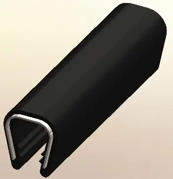 Produktfoto 1 von RS PRO Kantenschutz, Kantenschutz, Polyvinylchlorid, Schwarz, B. 13 mm, H. 15 mm, L. 20 m