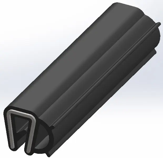 Produktfoto 1 von RS PRO Kantenschutz, Kantenschutz, Ethylen-Propylen-Dien-Monomer, Schwarz, B. 12.5 mm, H. 12 mm, L. 20 m