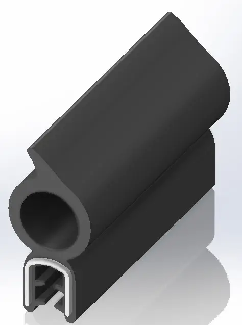 Produktfoto 1 von RS PRO Kantenschutz, Kantenschutz, Ethylen-Propylen-Dien-Monomer, Schwarz, B. 15.6 mm, H. 31.9 mm, L. 10 m