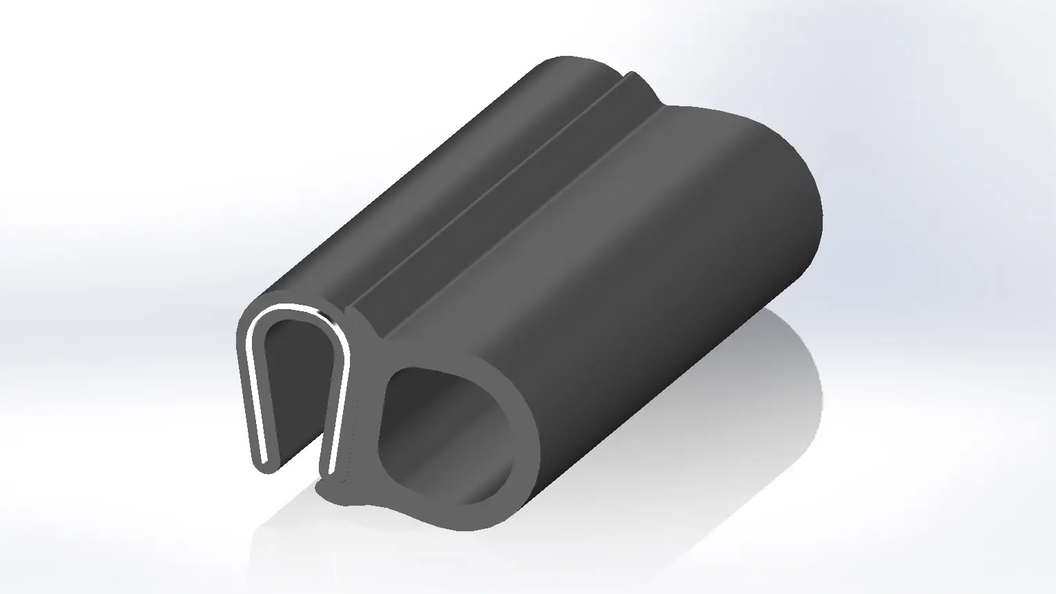 Produktfoto 1 von RS PRO Kantenschutz, Kantenschutz, Ethylen-Propylen-Dien-Monomer, Schwarz, B. 25 mm, H. 17.5 mm, L. 20 m