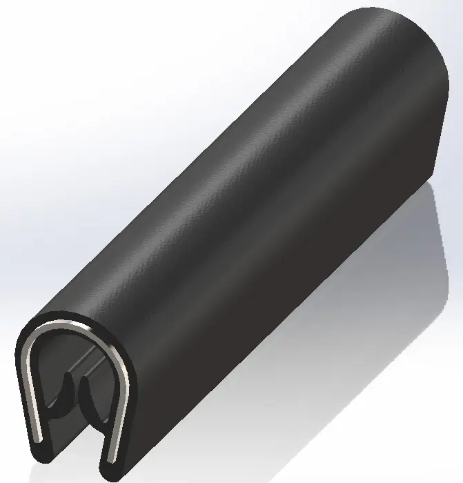 Produktfoto 1 von RS PRO Kantenschutz, Kantenschutz, Polyvinylchlorid, Schwarz, B. 10.5 mm, H. 14.4 mm, L. 20 m