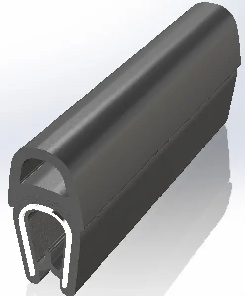 Produktfoto 1 von RS PRO Kantenschutz, Kantenschutz, Polyvinylchlorid, Stahl, Schwarz, B. 10 mm, H. 21.5 mm, L. 20 m