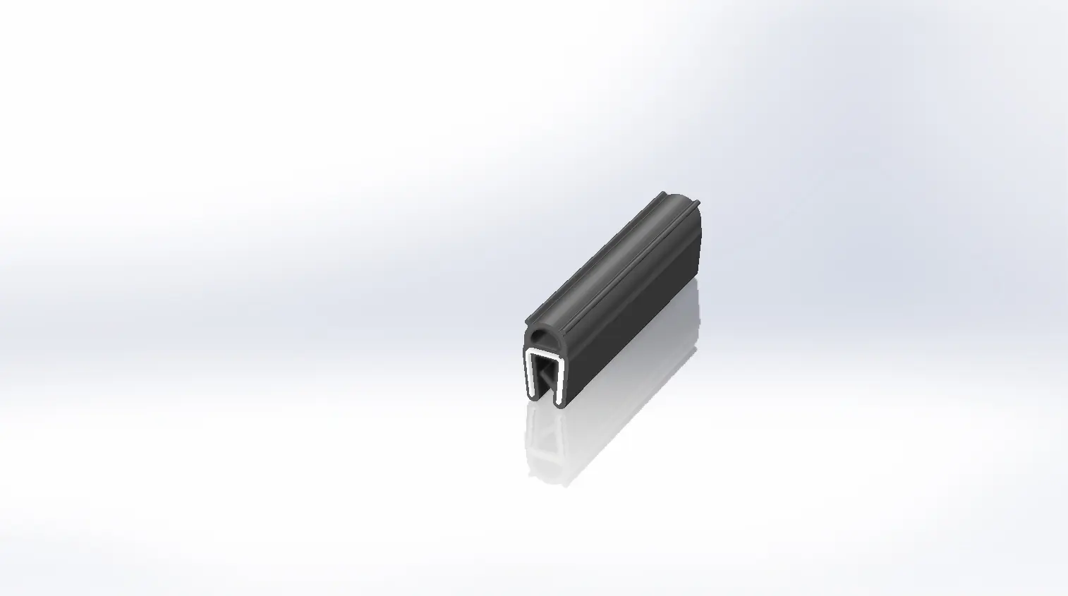 Produktfoto 1 von RS PRO Kantenschutz, Kantenschutz, Ethylen-Propylen-Dien-Monomer, Schwarz, B. 8.5 mm, H. 15.6 mm, L. 20 m
