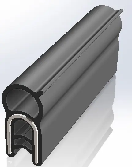 Produktfoto 1 von RS PRO Kantenschutz, Kantenschutz, Ethylen-Propylen-Dien-Monomer, Schwarz, B. 10 mm, H. 22 mm, L. 10 m