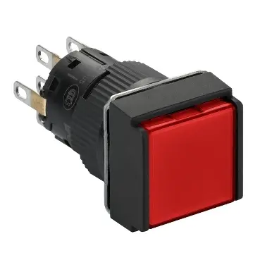 Produktfoto 1 von Schneider Electric Harmony XB6 Druckschalter Rot Beleuchtet Federrückstellung Panel Ø 16 mm, 2-poliger Umschalter, IP65