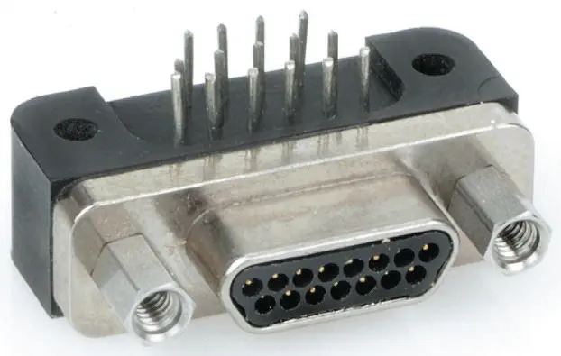 Glenair GMR7590 D-Sub-Steckverbinder gewinkelt, 9-polig 1.91 mm Raster, Durchsteckmontage Buchse