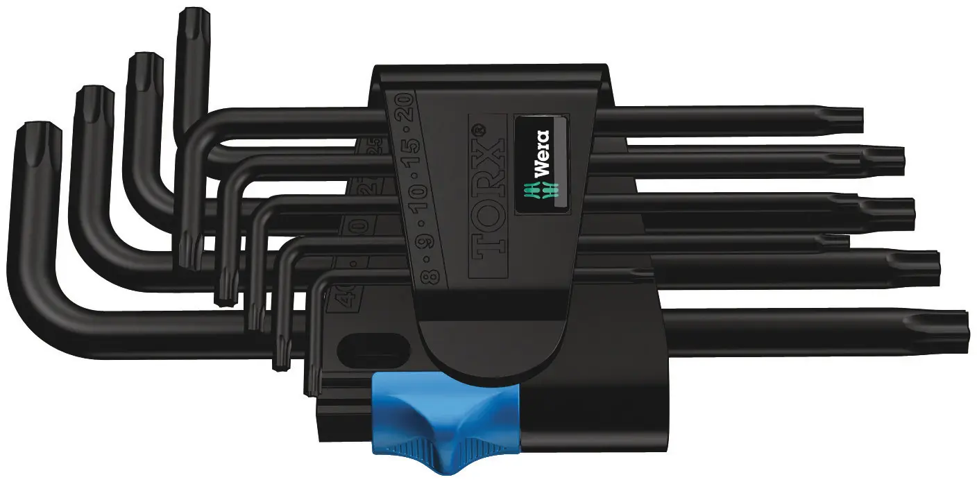 Produktfoto 1 von Wera TORX®-Schlüsselsatz L Extra Lang Stahl 9, T8 → T40