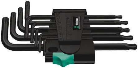 Produktfoto 1 von Wera TORX®-Schlüsselsatz L Lang Stahl 9, T8 → T40