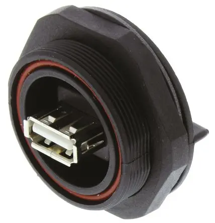 Produktfoto 1 von Bulgin, Gerade USB USB-Steckverbinder USB Typ A 1, Panel USB 2.0 IP68
