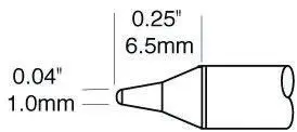 Produktfoto 1 von Metcal / STTC 6.5 mm Lötspitze 1 mm Konisch STTC-1 für MX-H1-AV, MX-RM3E