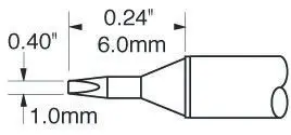 Produktfoto 1 von Metcal / STTC Lötspitze 1 mm flach 30° STTC-1 für MX-H1-AV, MX-RM3E