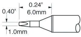 Metcal / STTC 6 mm Lötspitze 1 mm Meißel 30 ° STTC-1 für MX-H1-AV, MX-RM3E