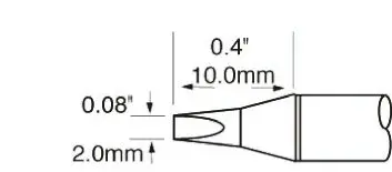 Produktfoto 1 von Metcal / SxP 10 mm Lötspitze 2 mm Meißel 30 ° SFP für MFR-H1-SC2