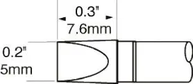Produktfoto 1 von Metcal / SxP 7.6 mm Lötspitze 5 mm Meißel 30 ° SFP für MFR-H1-SC2