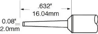 Produktfoto 1 von Metcal / SxP Lötspitze 2 mm flach 60° SFP für MFR-H1-SC2