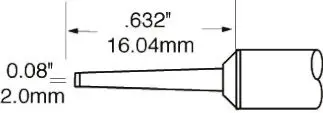 Produktfoto 1 von Metcal / SxP 16.04 mm Lötspitze 2 mm Meißel 60 ° SFP für MFR-H1-SC2