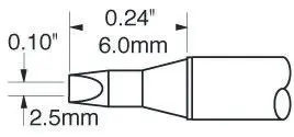 Produktfoto 1 von Metcal / STTC Lötspitze 2.5 mm flach 30° STTC-1 für MX-H1-AV, MX-RM3E