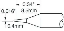 Produktfoto 1 von Metcal / STTC 8.5 mm Lötspitze 0.4 mm Konisch STTC-1 für MX-H1-AV, MX-RM3E