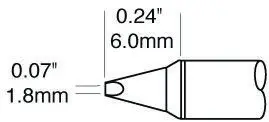 Produktfoto 1 von Metcal / STTC Lötspitze 1.78 mm flach 30° STTC-1 für MX-H1-AV, MX-RM3E