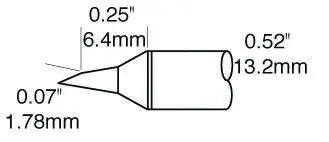 Produktfoto 1 von Metcal / STTC Lötspitze 1,78 mm Angeschrägt 60° STTC-1 für MX-H1-AV, MX-RM3E