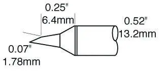 Produktfoto 1 von Metcal / STTC 6.4 mm Lötspitze 1.78 mm Angeschrägt 60 ° STTC-1 für MX-H1-AV, MX-RM3E