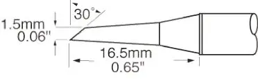 Produktfoto 1 von Metcal / SxP 16.5 mm Lötspitze 1.5 mm Angeschrägt 30 ° SFP für MFR-H1-SC2