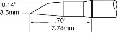 Produktfoto 1 von Metcal / SxP 17.78 mm Lötspitze 3.5 mm Angeschrägt SFP für MFR-H1-SC2
