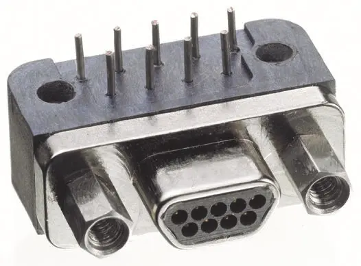 Glenair MWDM D-Sub-Steckverbinder gewinkelt, 9-polig 2.54 mm Raster, Durchsteckmontage Stecker