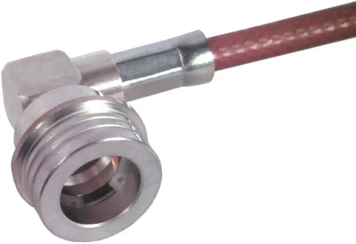 Produktfoto 1 von Huber+Suhner QN Stecker Koaxialsteckverbinder QN-Steckverbinder, Kabel, für RG363/U, RG214/U-Kabel, 50 Ω Lot, Standard,