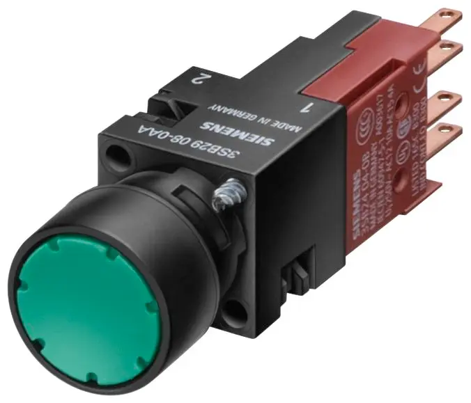 Produktfoto 1 von Siemens 3SB2 Druckschalter Tastend Trennplatte Ø 16 mm, SPST / 10 A 250 V dc 250 V ac, IP65