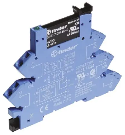 Finder 38 Interface Relais 6V, SPST DIN-Hutschiene
