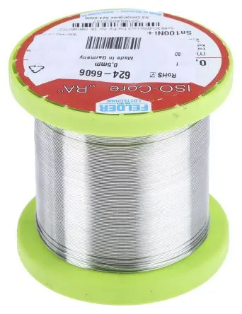 Produktfoto 1 von Felder Lottechnik Draht Lötzinn bleifrei 99.3 %Sn 0 %Pb 0.7 %Cu, 227 °C, Ø 0.5 mm / 250 g