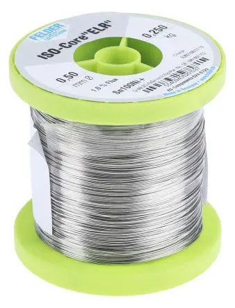 Produktfoto 1 von Felder Lottechnik Draht Lötzinn bleifrei 99.3 %Sn 0 %Pb 0.7 %Cu, 227 °C, Ø 0.5 mm / 250 g