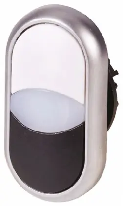 Produktfoto 1 von Eaton RMQ Titan M22 Drucktastenkopf Ø 22 mm, Schwarz, Weiß Tastend Rund Rund Kunststoff, IP66