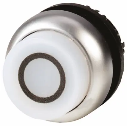 Produktfoto 1 von Eaton M22 Drucktastenkopf Ø 22 mm, Weiß Tastend Rund Rund Kunststoff, IP69
