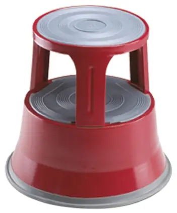 Produktfoto 1 von RS PRO Trittstufe 2 Stufen H.= 0.4m L.= 0.4 m Stahl, Gummi, Polypropylen Rot 5 kg