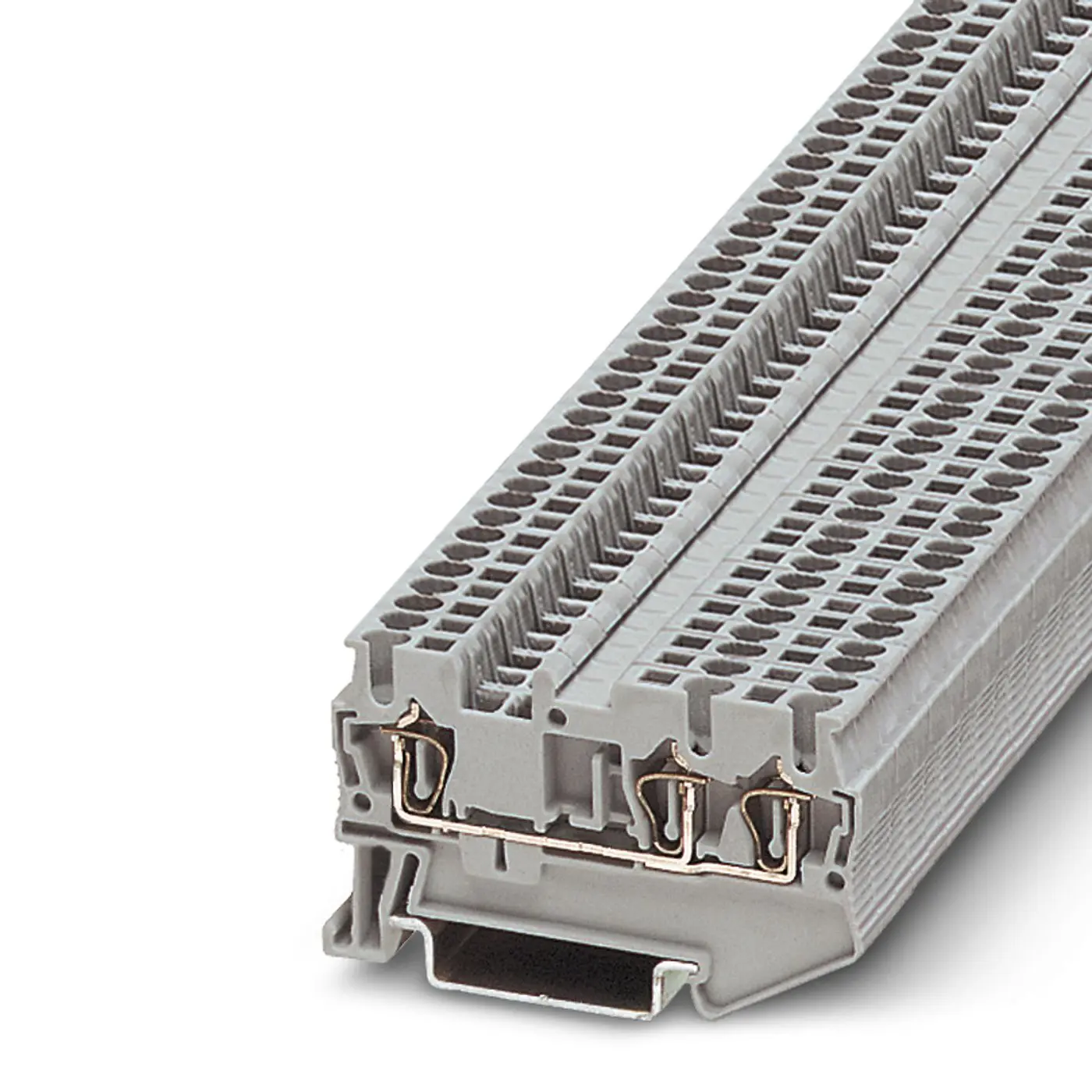 Produktfoto 1 von Phoenix Contact ST 21.5-TWIN Anschlussklemmenblock DIN-Schiene 3 Grau, 1.5 mm², 500 V ZUGFEDER